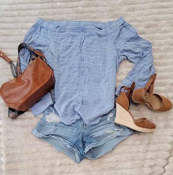 Blue Striped Button-Up Shirt - Picture 3 of 3